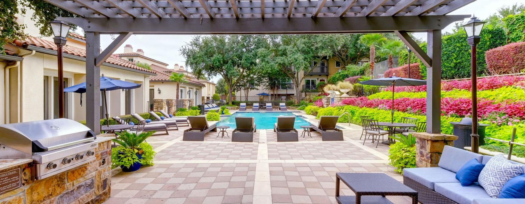 a patio with a covered patio